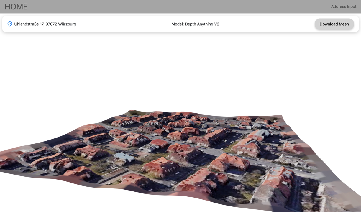 3D Visualization of the Satellite Image as a Mesh